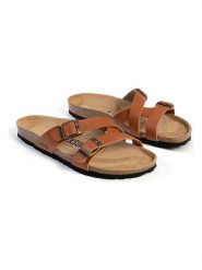 BACKSUN Klapki "Talca" w kolorze karmelowym rozmiar: 36. Brązowe klapki Backsun, bez wzorów, z okrągłym noskiem, bez obcasa. Za 117.99 zł.