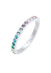 Elli Damska obrączka multi kolor Elegant Trend z kryształami ze srebra próby 925 Sterling Silver Pierścionki 1 ct Damski. Szare pierścionki Elli, srebrne. Za 198.79 zł.