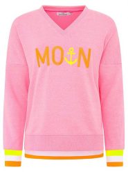 Zwillingsherz Bluza "MoinZH" w kolorze pomarańczowo-jasnoróżowym rozmiar: L. Pomarańczowe bluzy Zwillingsherz, l, bez wzorów, bez kaptura. Za 158.47 zł.