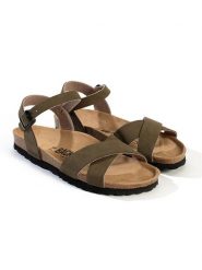 BACKSUN Sandały w kolorze khaki rozmiar: 37. Brązowe sandały Backsun, bez wzorów, klasyczne, z otwartym noskiem, bez obcasa, bez zapięcia. Za 130.99 zł.