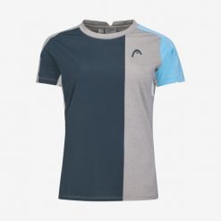 T-Shirt damski PADEL Tech. Niebieskie t-shirty Head, m, bez wzorów, z meshu, bez kołnierzyka, bez ramiączek. W wyprzedaży za 202.40 zł.