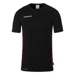 Koszulka Uhlsport Progressive 28 Poly. Czarne bluzki Uhlsport, bez wzorów, sportowe, bez kołnierzyka, bez ramiączek. Za 139.00 zł.