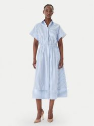 JOOP! Sukienka koszulowa Donika 30101379 Błękitny Regular Fit. Niebieskie sukienki Joop!, bez wzorów, z bawełny, bez kołnierzyka, bez ramiączek, koszulowe. Za 1,049.00 zł.