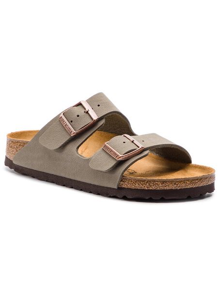 Birkenstock Klapki Arizona Bs 0151213 Szary. Szare klapki Birkenstock, bez wzorów, ze skóry, bez obcasa. Za 359.00 zł.