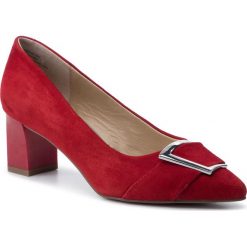 Półbuty CAPRICE - 9-22405-22 Red Suede 524. Czerwone czółenka Caprice, z aplikacjami, z materiału, bez obcasa, na obcasie, bez zapięcia. W wyprzedaży za 209.00 zł.
