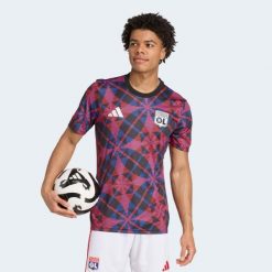 Koszulka przedmeczowa ADIDAS Olympique Lyonnais 25/26. Bluzki Adidas, l, bez wzorów, sportowe, bez kołnierzyka, bez ramiączek. Za 319.99 zł.