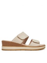 Caprice Klapki 9-27250-42 Beżowy. Brązowe klapki Caprice, bez wzorów, z nubiku, bez obcasa. Za 183.99 zł.