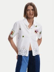 Desigual Koszula Afrodita 25SWCW17 Biały Regular Fit. Białe koszule Desigual, m, bez wzorów, z bawełny, bez kołnierzyka, bez ramiączek. Za 249.99 zł.