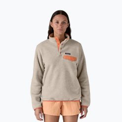 Bluza trekkingowa damska Patagonia LW Synch Snap-T P/O. Brązowe bluzy Patagonia, bez wzorów, bez kaptura. Za 489.99 zł.