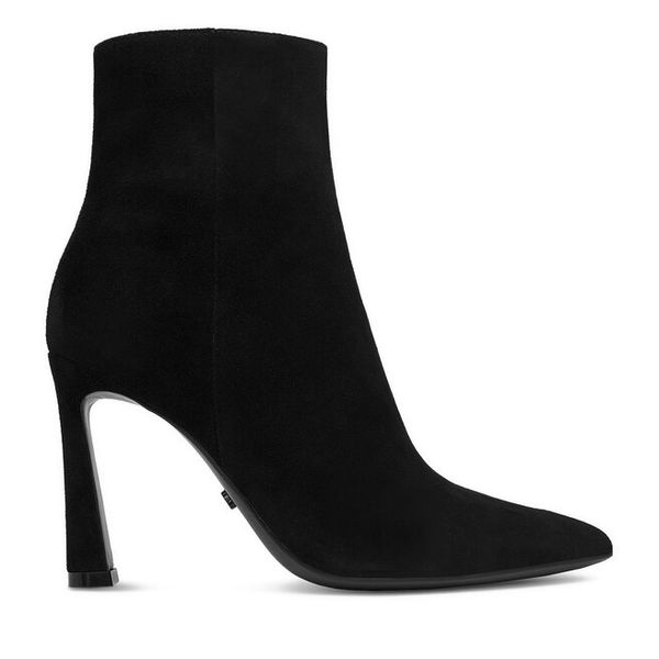 Botki GINO ROSSI. Czarne botki Gino Rossi, bez wzorów, bez obcasa, na szpilce, bez zapięcia. Za 479.99 zł.