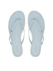 LAUREN RALPH LAUREN Japonki 802953931012 Niebieski jasny. Niebieskie klapki Lauren Ralph Lauren, bez wzorów, ze skóry, bez obcasa. Za 379.99 zł.