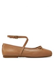 Michael Kors Baleriny Collette Leather Ballet Flat 40T4CTFP1L Brązowy. Brązowe baleriny Michael Kors, bez wzorów, ze skóry, bez obcasa. Za 379.99 zł.