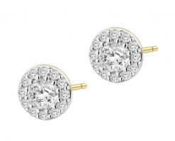 Kolczyki z żółtego złota z diamentami - 0,50 ct - próba 585. Żółte kolczyki Apart, z diamentem, złote. Za 6,790.00 zł.