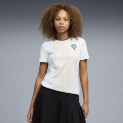 Damska koszulka wyjazdowa Maroko 2026 PUMA. Białe bluzki Puma, l, bez wzorów, sportowe, bez kołnierzyka, bez ramiączek. Za 429.00 zł.