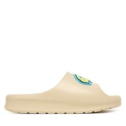 Klapki Lacoste. Białe klapki Lacoste, bez wzorów, bez obcasa. Za 274.99 zł.