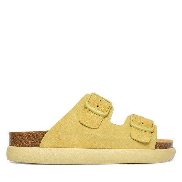 Klapki Scholl. Żółte klapki Scholl, bez wzorów, bez obcasa. Za 379.99 zł.