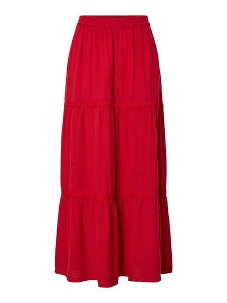 Pieces Spódnica w kolorze czerwonym rozmiar: M. Czerwone spódnice Pieces, na co dzień, m, bez wzorów, z bawełny, maxi, proste. Za 147.99 zł.
