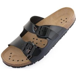 Kapcie medyczne Abeba czarne. Czarne obuwie domowe Puma, bez wzorów, z materiału, bez zapięcia. Za 179.99 zł.