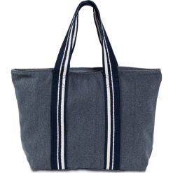 Torba shopper z kanwy bonprix niebieski. Niebieskie shopper bonprix, bez wzorów, na ramię, bez dodatków. Za 49.99 zł.