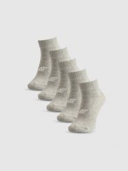 4F Skarpetki krótkie (5-pack) damskie - szare 39-42. Szare skarpety 4f, bez wzorów, z bawełny. Za 59.99 zł.