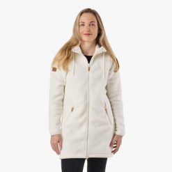 Bluza polarowa turystyka damska Swedemount Nordkap Pile Coat wodoodporna. Białe bluzy SWEDEMOUNT, bez wzorów, z polaru, bez kaptura. Za 399.99 zł.