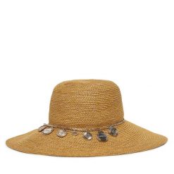 Kapelusz Guess. Brązowe kapelusze Guess, z aplikacjami. Za 179.99 zł.
