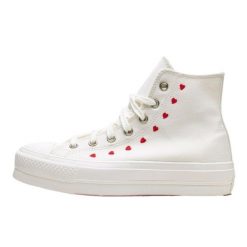 Buty do chodzenia dla dorosłych Converse Chuck Taylor All-Star Lift Hi White Red. Białe trampki Converse, bez wzorów, bez zapięcia. Za 1,096.31 zł.