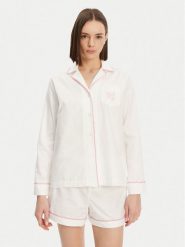 LAUREN RALPH LAUREN Piżama ILN12417 Biały Relaxed Fit. Białe piżamy Lauren Ralph Lauren, bez wzorów, z bawełny, bez ramiączek. Za 329.99 zł.
