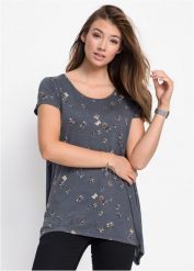 T-shirt w motyle. Szare t-shirty bonprix, bez wzorów, bez kołnierzyka, bez ramiączek. Za 84.99 zł.