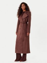 BARDOT Trencz Kira Vegan Suede 57053JB4 Brązowy Regular Fit. Brązowe płaszcze Bardot, bez wzorów, z syntetyku, bez kaptura. Za 879.99 zł.