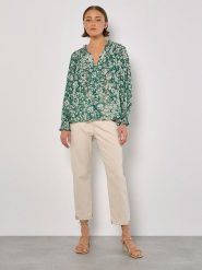 Apricot Bluzka w kolorze zielonym rozmiar: XS. Zielone bluzki Apricot, xs, bez wzorów, bez kołnierzyka, bez ramiączek. Za 78.99 zł.