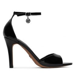 Sandały Nine West. Czarne sandały Nine West, bez wzorów, bez obcasa, na szpilce, bez zapięcia. Za 229.99 zł.