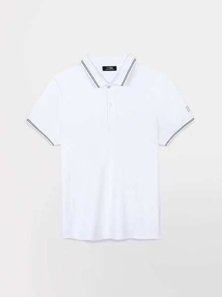 Polo TBS Atton. Białe koszulki polo Tbs, xl, bez wzorów, z bawełny, bez kołnierzyka, bez ramiączek. Za 235.10 zł.