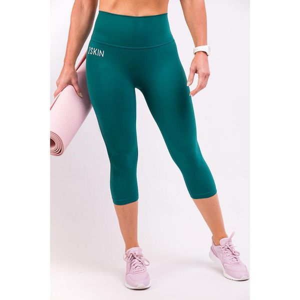 Damskie legginsy 3/4 Running zielone 2skin. Zielone legginsy 2SkIN, bez wzorów, do biegania. Za 169.00 zł.