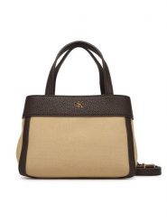 Calvin Klein Torebka Ck Canvas Mini Tote Crossbody LV04F3504G Brązowy. Brązowe torebki klasyczne Calvin Klein, bez wzorów, z materiału, bez dodatków. Za 529.99 zł.
