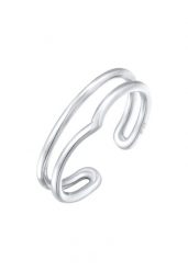 Elli Damski zawijany otwarty kształt V Geo ze srebra próby 925 Sterling Silver Pierścionki 1 ct. Szare pierścionki Elli, srebrne. Za 177.64 zł.