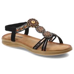 Czarne Sandały Artiker Modne Obuwie Damskie W Stylu Boho. Czarne sandały Artiker, bez wzorów, ze skóry ekologicznej, boho, bez obcasa, bez zapięcia. Za 139.00 zł.