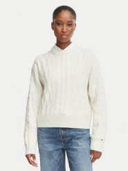 Tommy Hilfiger Sweter WW0WW51396 Beżowy jasny Regular Fit. Brązowe swetry TOMMY HILFIGER, xxs, bez wzorów, z syntetyku, bez ramiączek. Za 699.99 zł.
