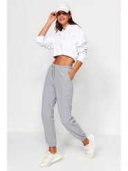 Trendyol Spodnie dresowe w kolorze szarym rozmiar: XL. Szare spodnie dresowe Trendyol, xl, bez wzorów, z dresówki. Za 73.99 zł.