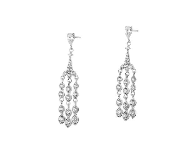 Kolczyki srebrne z cyrkoniami. Szare kolczyki Apart, z cyrkonią, srebrne. W wyprzedaży za 124.50 zł.