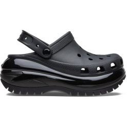 Klapki Crocs Model Classic Mega Crush Clog Kolor Czarny. Czarne klapki Crocs, bez wzorów, z gumy, bez obcasa, na platformie. Za 368.00 zł.