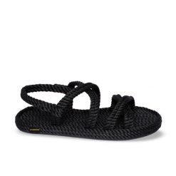 Sandały damskie TAHITI. Czarne sandały Aulp, bez wzorów, z kauczuku, casualowe, bez obcasa, bez zapięcia. Za 349.99 zł.