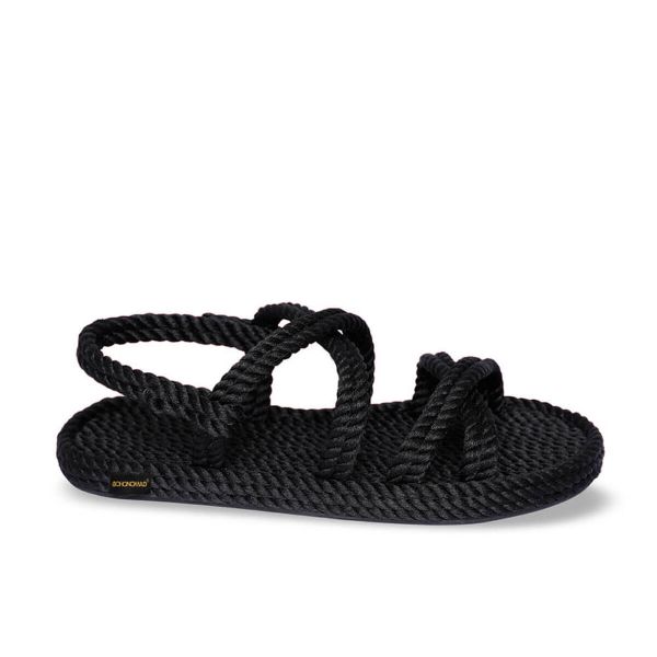 Sandały damskie TAHITI. Czarne sandały Aulp, bez wzorów, z kauczuku, casualowe, bez obcasa, bez zapięcia. Za 159.99 zł.
