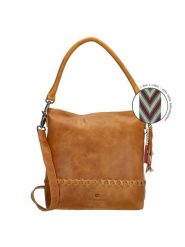 Micmacbags Skórzana torebka w kolorze karmelowym - 31 x 30 x 12 cm rozmiar: onesize. Brązowe torby na ramię Micmacbags, bez wzorów, z materiału, na ramię, bez dodatków. Za 347.99 zł.