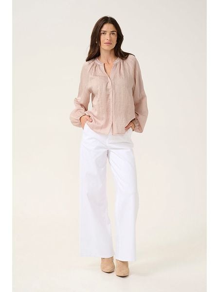 Cream Bluzka w kolorze jasnoróżowym rozmiar: 38. Różowe bluzki Cream, bez wzorów, bez kołnierzyka, bez ramiączek. Za 118.01 zł.