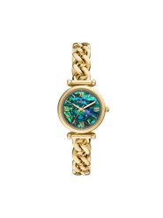 Fossil Zegarek Carlie ES5416 Złoty. Żółte, analogowe zegarki Fossil, złote. Za 789.99 zł.