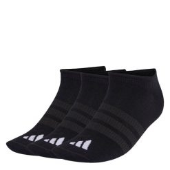 SKARPETY THIN&LIGHT SPORTSWEAR NO SHOW 3 PAIR PACK. Czarne skarpety Adidas, bez wzorów, z bawełny. Za 44.95 zł.