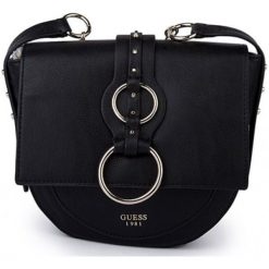 Guess torebka crossbody czarna. Czarne torebki klasyczne Guess, z aplikacjami, bez dodatków. W wyprzedaży za 463.00 zł.