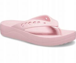 Japonki Dla Dorosłych Crocs Baya Platform Flip. Brązowe klapki Crocs, bez wzorów, z materiału, bez obcasa. Za 139.99 zł.