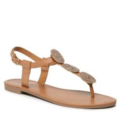 Sandały Jenny Fairy. Brązowe sandały Jenny Fairy, bez wzorów, bez obcasa, na płaskiej podeszwie, bez zapięcia. Za 119.99 zł.